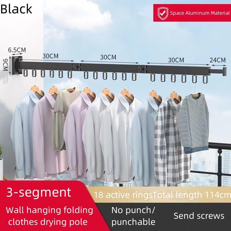 Wall Mounted Retractable Foldable Space Aluminum Drying Rack Clothing Rack Space-saving Helper Comforter Sheet Drying Racks for Home