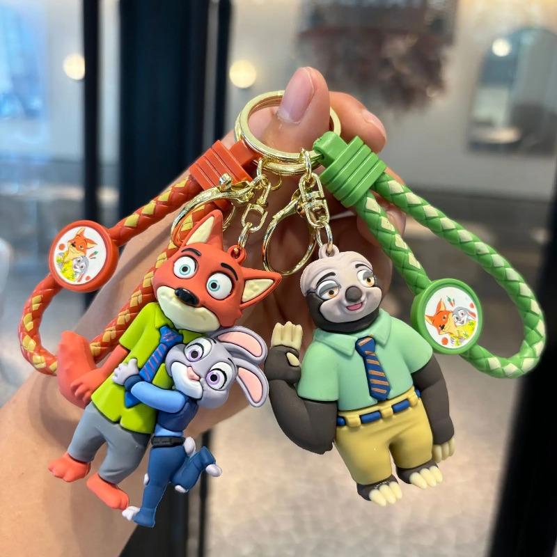 Disneys Zootopia Keychain Cartoon Character Keyrings Judy Nick and Chief Bogo Couples Bag Accessories and Holiday Gifts