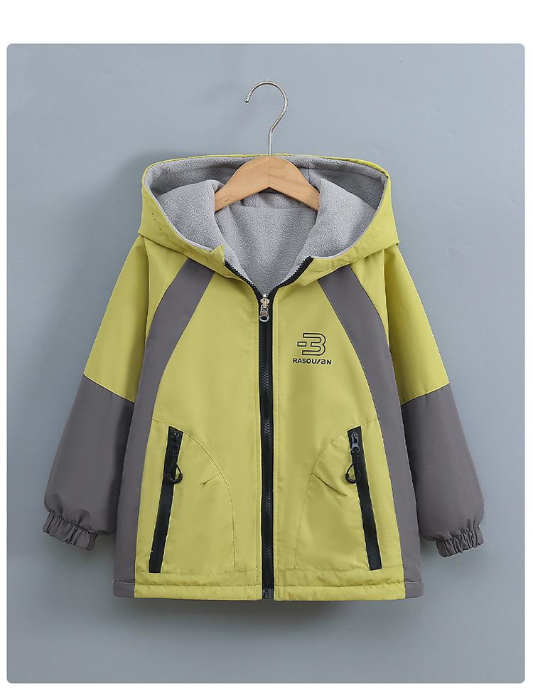 Wendbare Fleece-gefütterte Jacke für Jungen: Wasserdichte Kinder-Windjacke für Frühling & Herbst, Modell 2026.