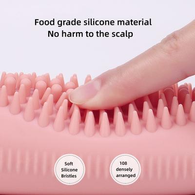 Silicone Scalp Massager Shampoo Brush 2 In 1 with Soft Bristles Exfoliator for Washing Hair Portable Cleaning Tool for Travel