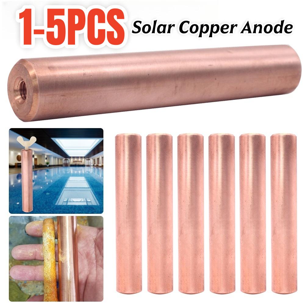 1-5PCS Solar Copper Anode Ionizer Purifier Copper For Most Pool Ionizer Models For Swimming Pool Pool Clarifier Replacement