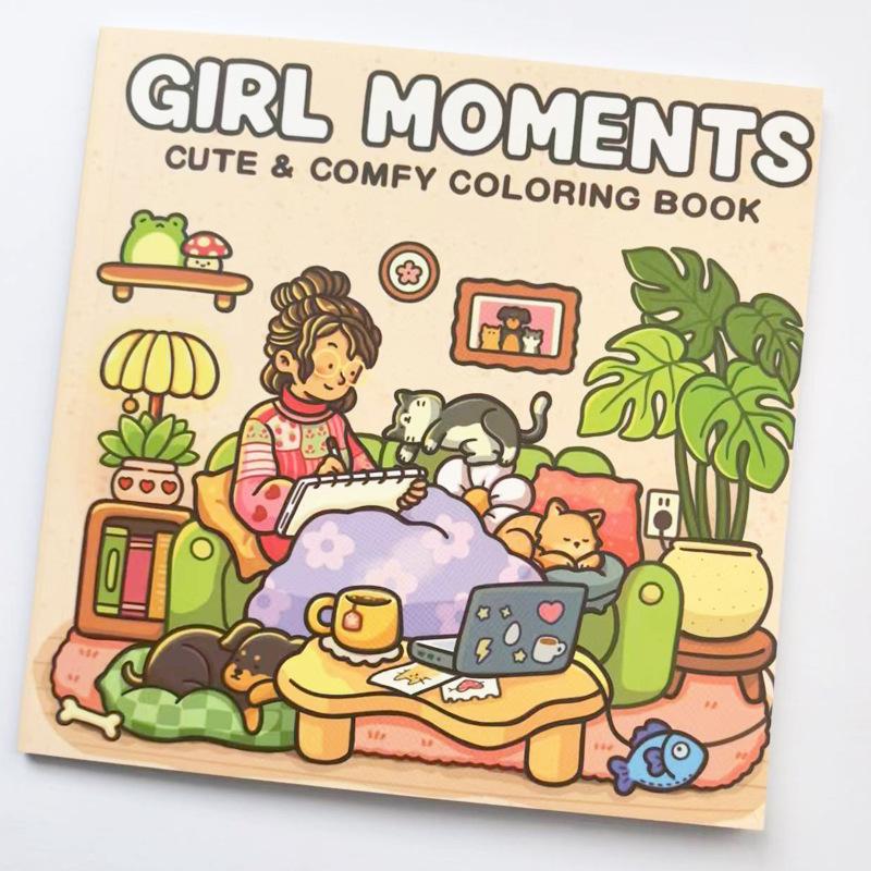 Barnmålarbok MYSIGA VÄNNER Målarbok för vuxna och tonåringar med bedårande läskiga varelser för Halloweengåvor