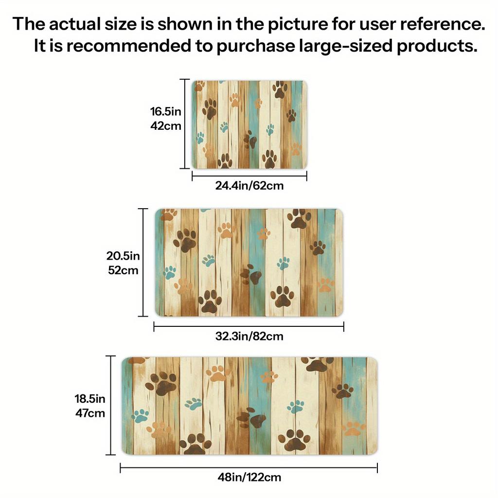 1 Stück Anti-Ermüdungs-Küchenteppiche Pfotenabdruck Wasserdicht Rutschfest Dick Gepolsterte Küchenmatte Hochbelastbare Komfort-Stehmatte für die Küche