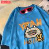 Say Hello, Little Catcotton Womens T-Shirts Cartoons Printing Tops O-Neck Soft Comfortable Short Sleeve Summer Casual Clothes