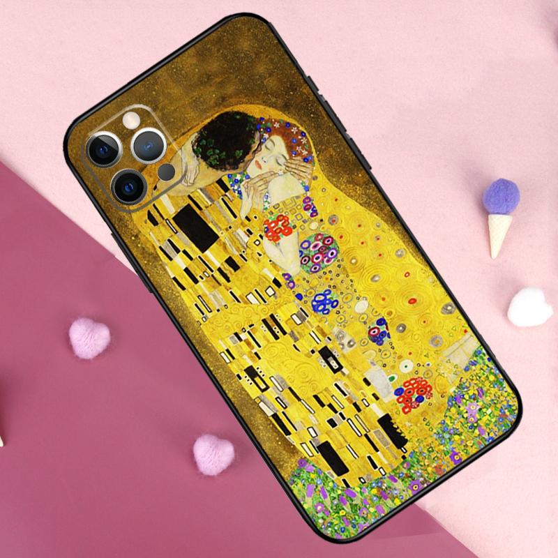 Kiss by Gustav Klimt Phone Case For iPhone 17 Pro Max 11 14 15 16 Pro Max Plus 12 13 Mini 17 Air 16e Back Cover
