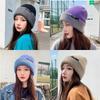 Unisex Herbst Winter Strickmütze Weiche Verdickte Wollmütze Doppelseitiger Ohrenschutz Beanies Mütze Damen Herren