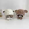 Baby hat winter lamb ear cover cute boy and girl baby warm windproof outdoor lamb wool ear hat