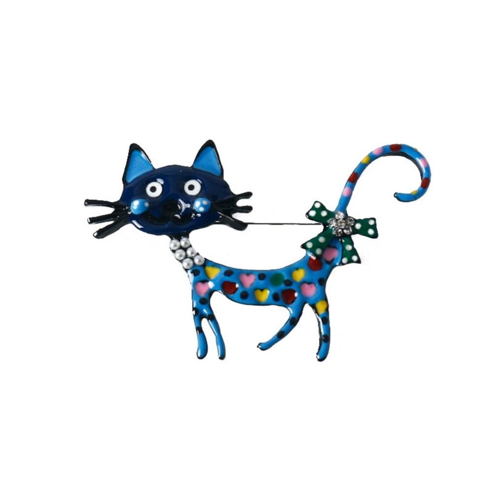 New Cute Cat Brooch Two Tone Enamel Pet Animal Party Casual Brooch Men's and Women's Gifts Festival Gifts