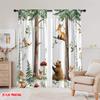 2D flat printing 2pcs Window Curtains Cute Forest Animals Versatile 100% Polyester,Without Electricity Family Party Decoration
