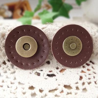 Magnetic Buckles Circle Sew-on Bag Wallet G-enuine Leather Bag Snap Buttons Handmade DIY Handbag Lock Patchwork Lock Accessories