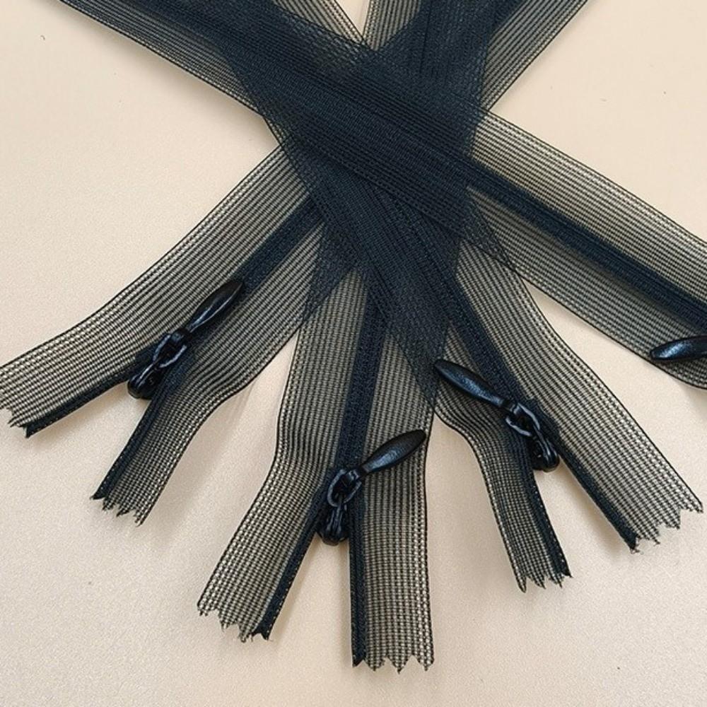 Teardrop Slider Mesh Tape Zipper Transparent Mesh Fishnet Zipper Close End Zipper Fashion Design