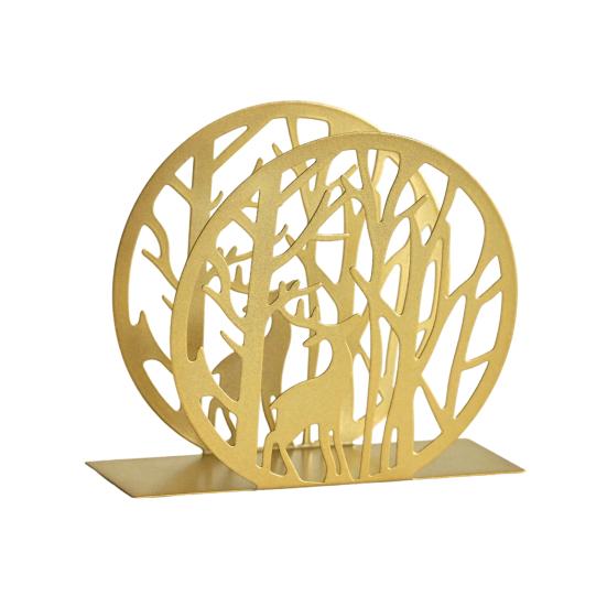Portatovaglioli a Forma di Cervo da Tavolo Animale Foresta Albero Dispenser di Carta Rotondo Metallo Rustico Portatovaglioli di Stoffa per Cucina Fattoria Ristorante