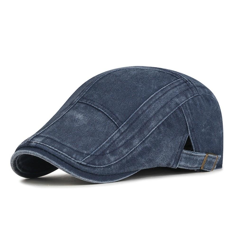 Adjustable Denim Beret Hat Denim Leisure Visor Cap Sun Painter Hat  Women темно-синий