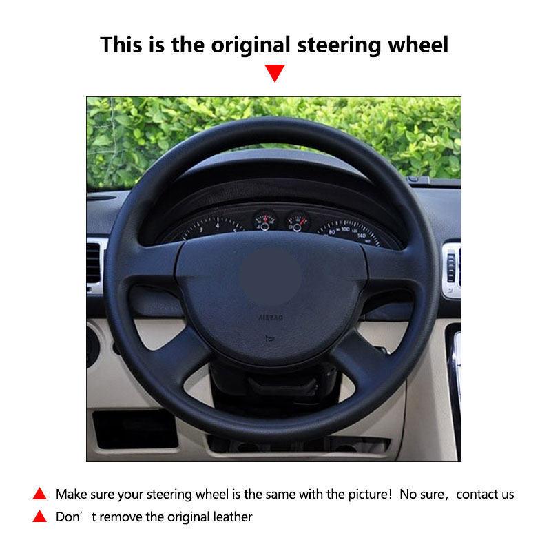 Car Accessories Microfiber Leather Steering Wheel Cover Trim For VW Caddy 2003-2006 Caravelle 2003-2009 Transporter T5 2006