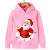 Comfortable Autumn Winter Sweatshirts Christmas Cartoon Fashion Santa Claus Printed Clothes Children's Clothing Boys Girls Hoodies