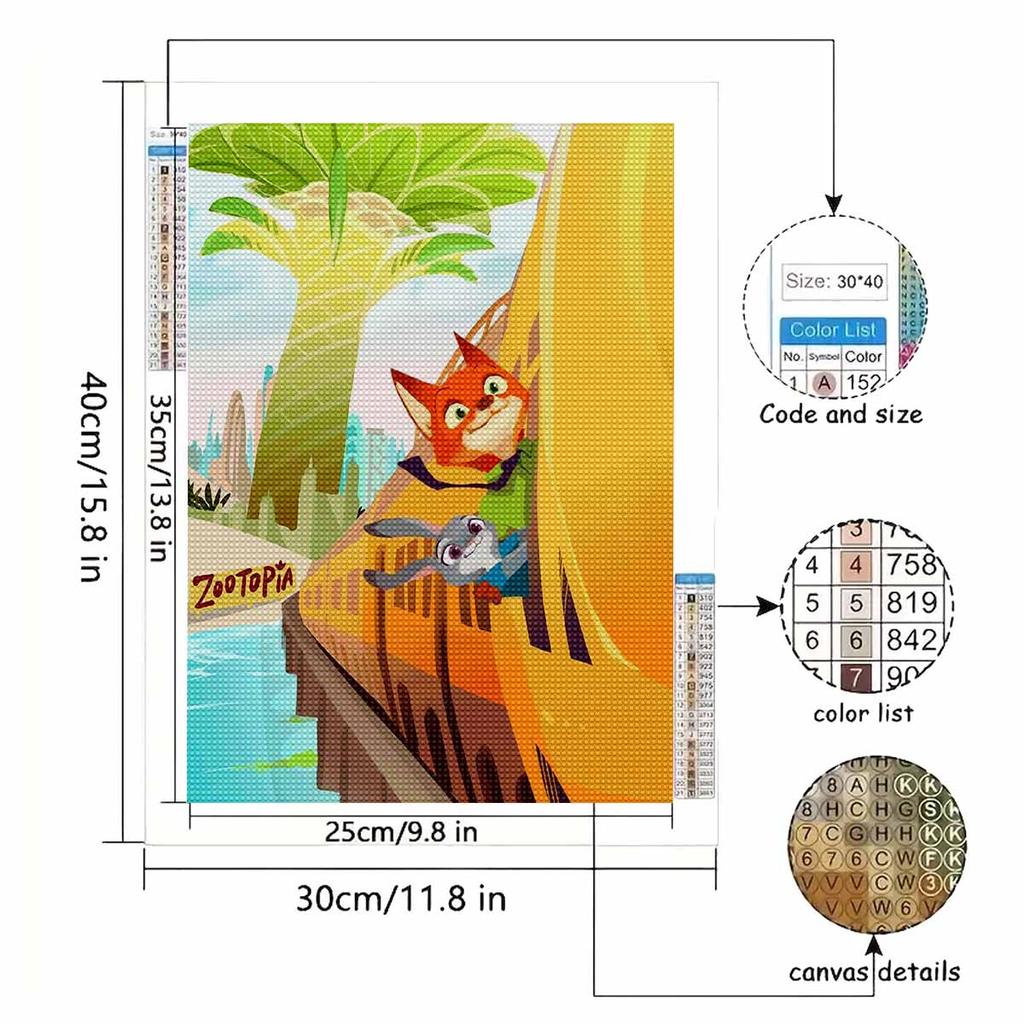 DIY Diamond Painting The Fox and The Rabbit Cross Stitch Kit Mosaic Art Diamond Painting Full Circle Diamond Home Decoration