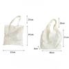 Elegant Embroidered Large Capacity Women Shoulder Bag White Portable Tote Bag Fashion Daily Women Handbag for Outdoor Beach