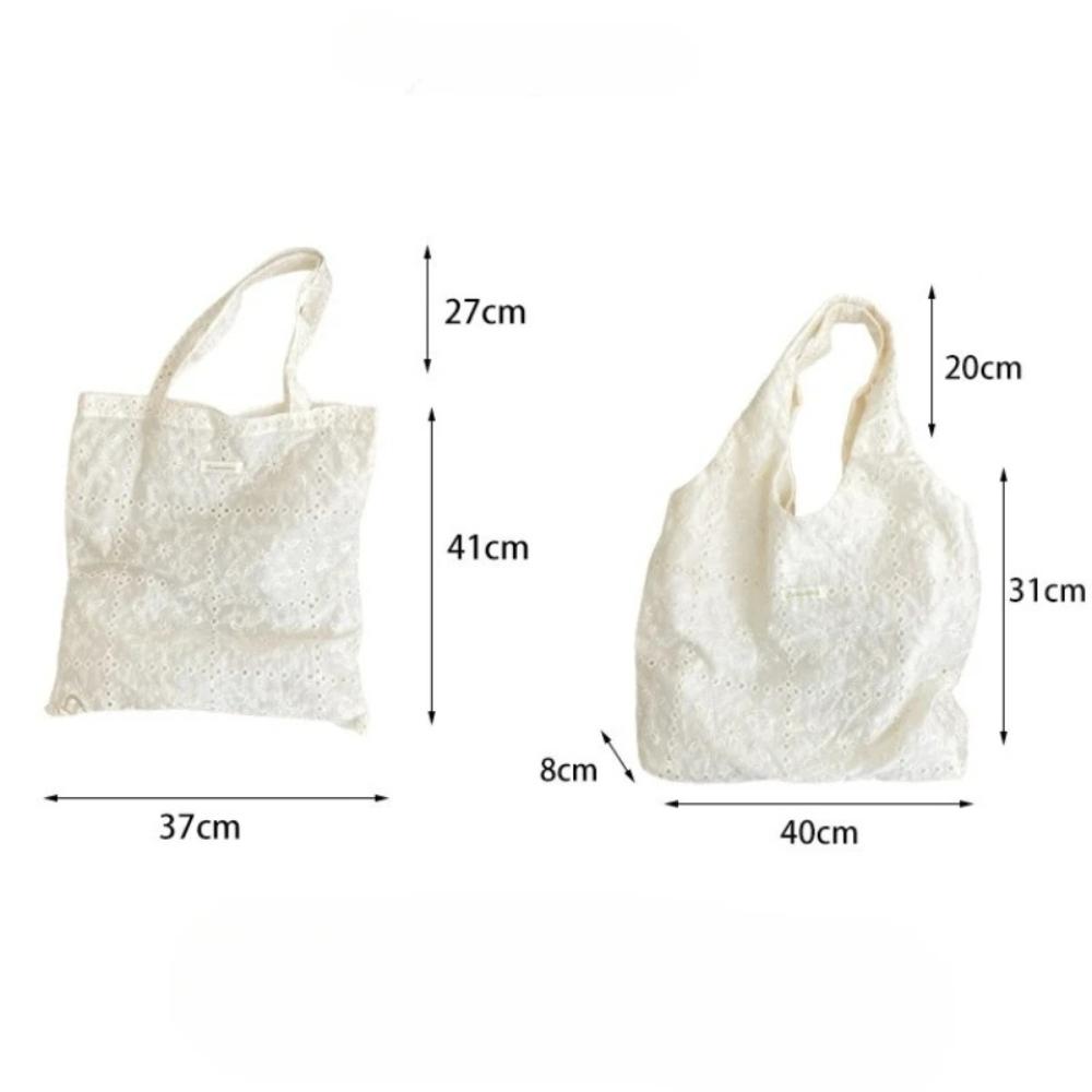Elegant Embroidered Large Capacity Women Shoulder Bag White Portable Tote Bag Fashion Daily Women Handbag for Outdoor Beach