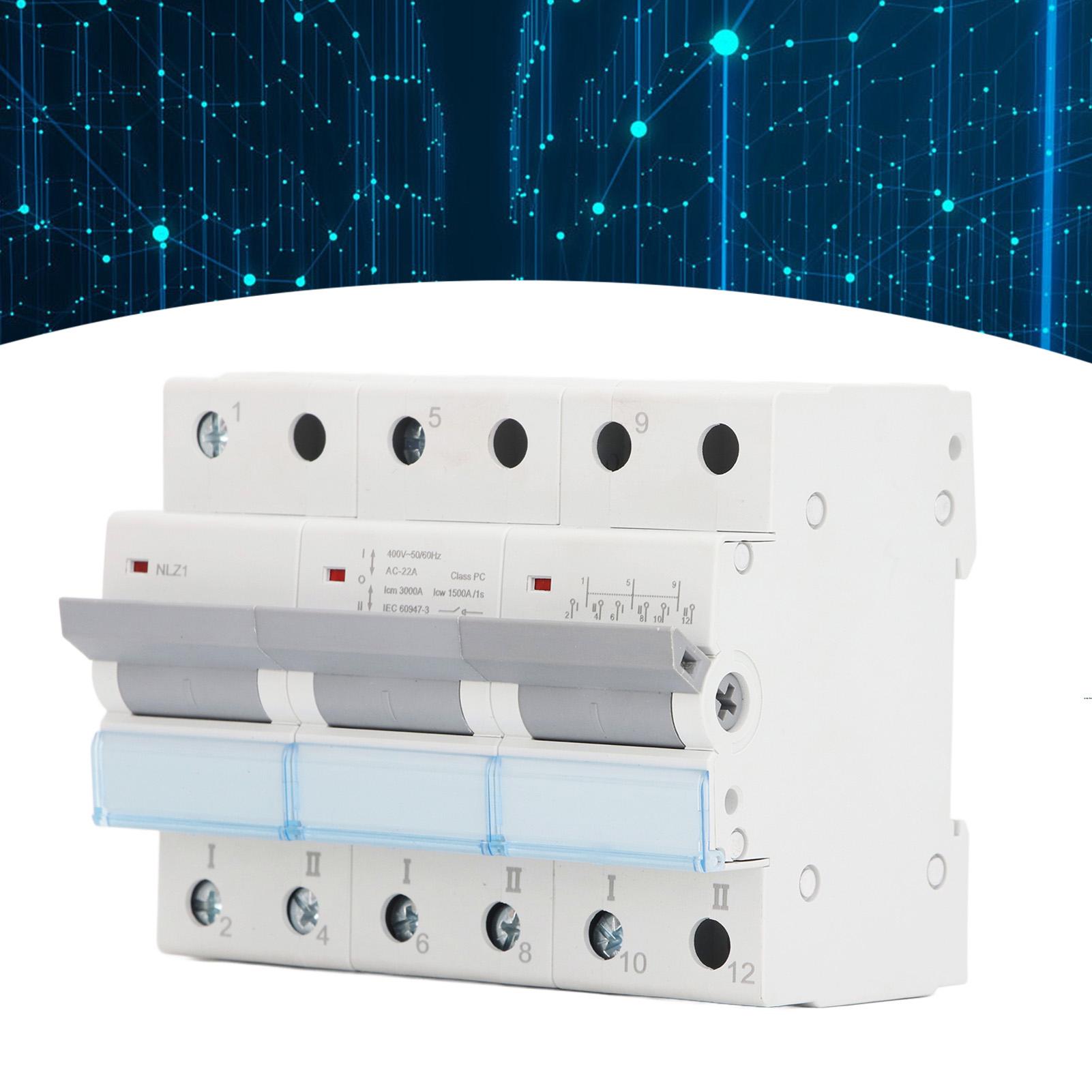 

400VAC Dual Power Manual Transfer 35mm DIN Rail Mount Single Side Interlock Circuit Breaker 3P MTS Power Transfer 63A