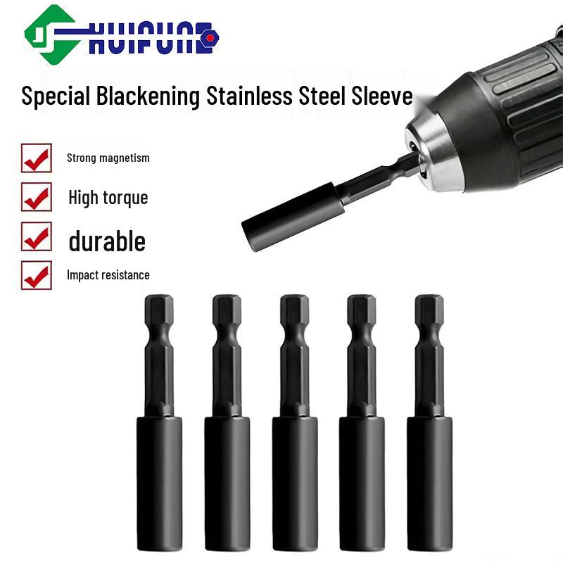 60mm Strong Magnetic Blackened Stainless Steel Screwdriver Bit Holder - Impact Resistant, Split/Integrated Type