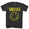 Nirvana Big Logo Classic Smiley Face T-Shirt 90s Grunge Rock Vintage Black Unisex Oversized Black Oversized Women And Men T-shirts