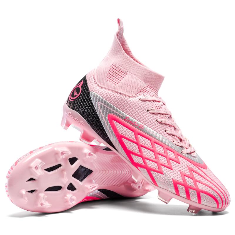 

Футбольные бутсы мужские большого размера футбольные бутсы мужские/детские высокие короткие гвозди уличные нескользящие футбольные бутсы 38 розовый