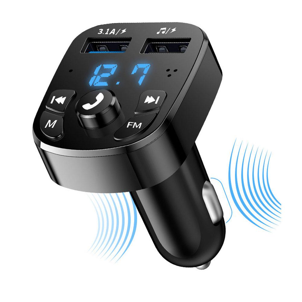 Car Multifunction Noise Reduction Car  Mp3  Player Fm Transmitter Wireless Bluetooth-compatible Receiver Dual Usb Car Fast Charger