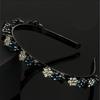 Elegant Rhinestone Bangs Clip Headband Sweet Shiny Flower Hair Hoop  Banquet