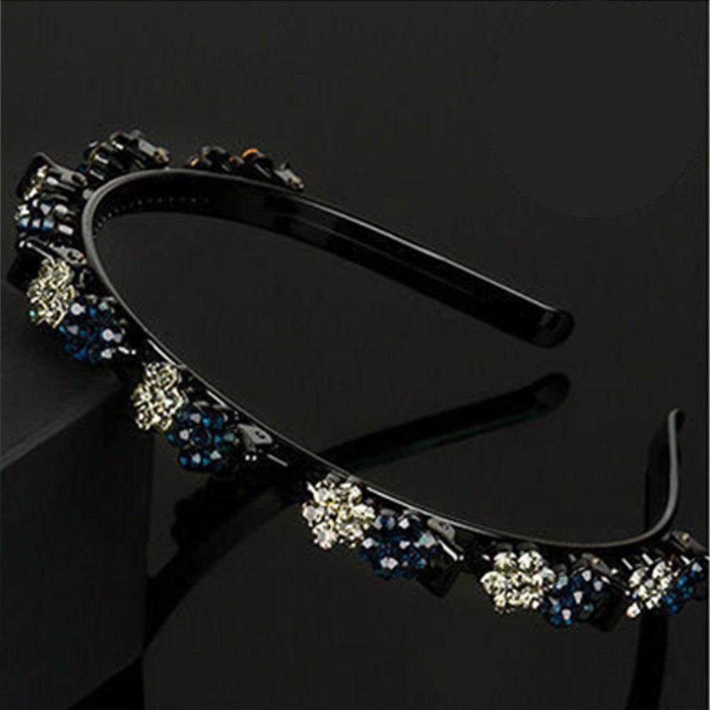 Elegant Rhinestone Bangs Clip Headband Sweet Shiny Flower Hair Hoop Banquet