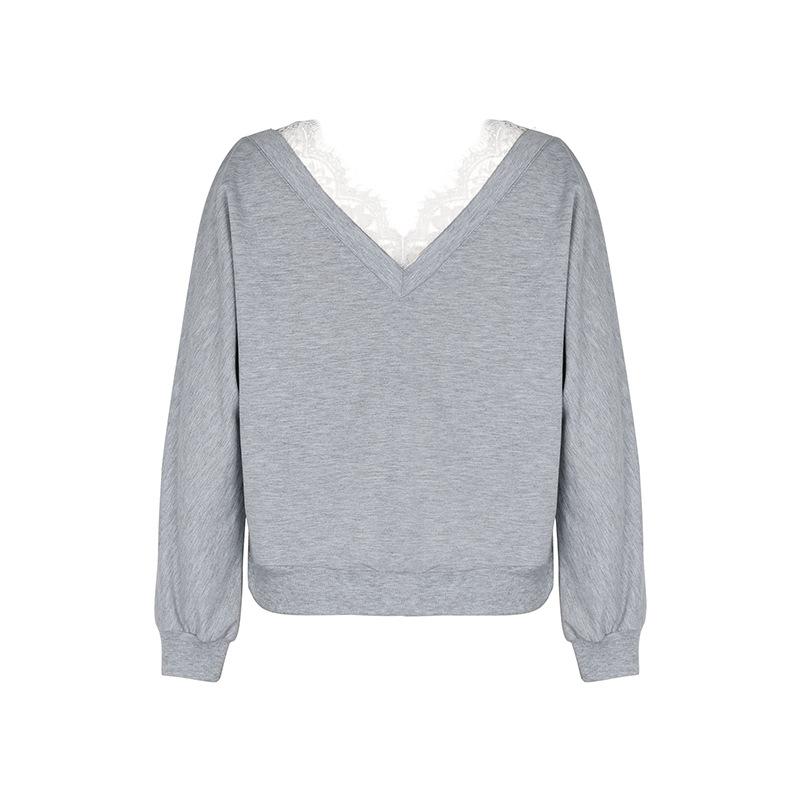 Spring and Autumn Women's Blouse Fashion Solid Color Comfortable Casual Sweatshirt Long Sleeve Top