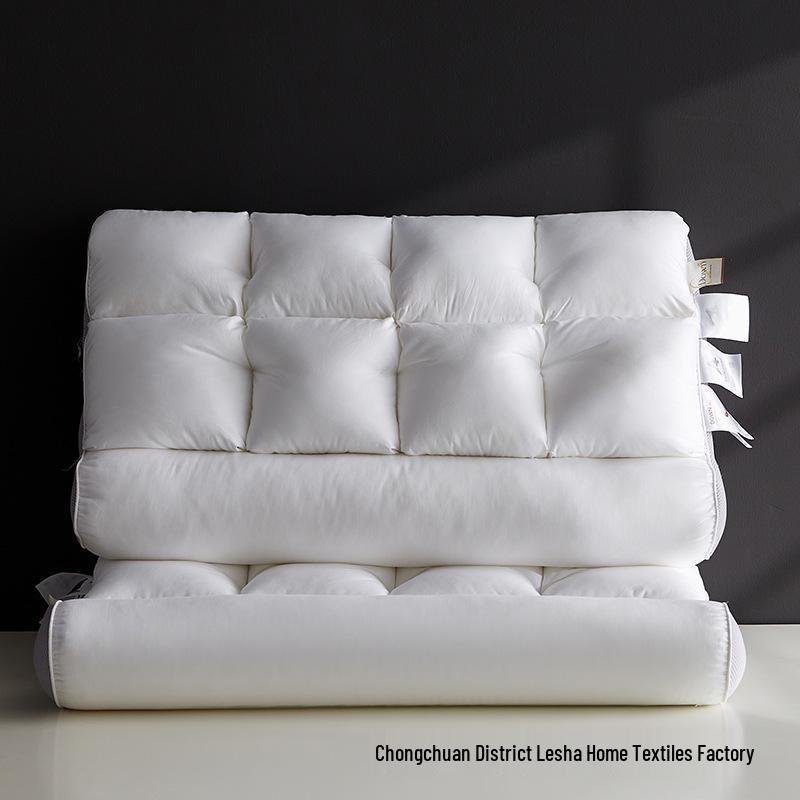 

All-Cotton Grid Neck Support Pillow for Side Sleepers - Durable, Non-Collapsing Design 48x74±6cm