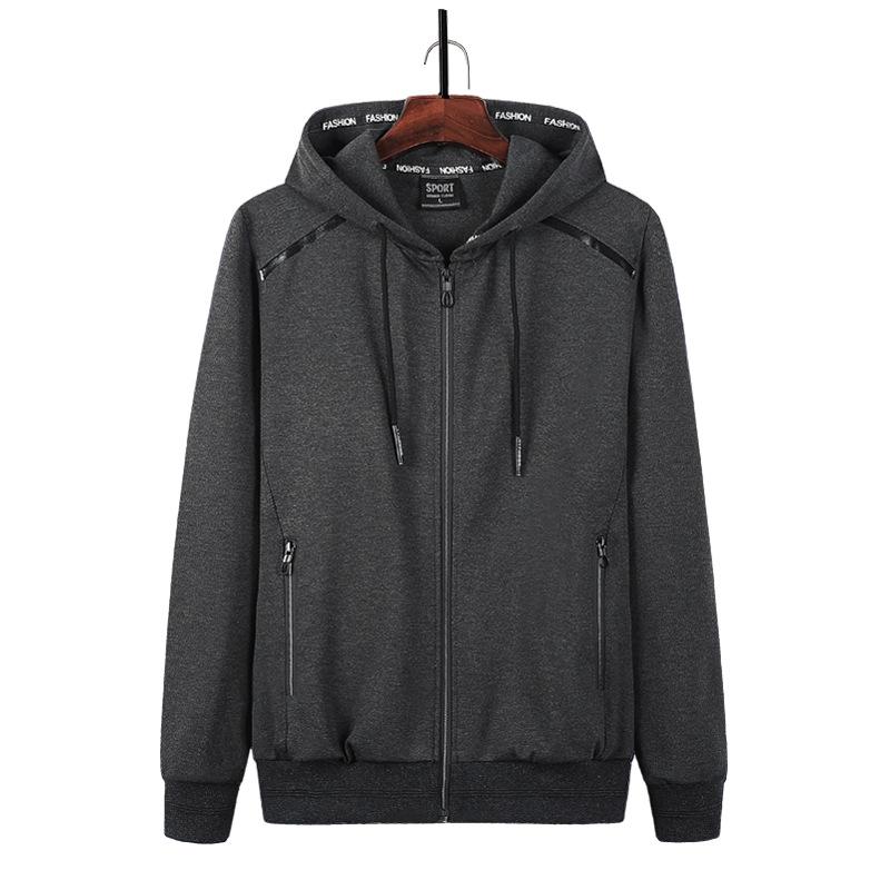 Autumn And Winter Men 'S Clothing Jacket Large Size Casual Fashion Solid Color Stitching Hooded Sweatershirt Coat Brand