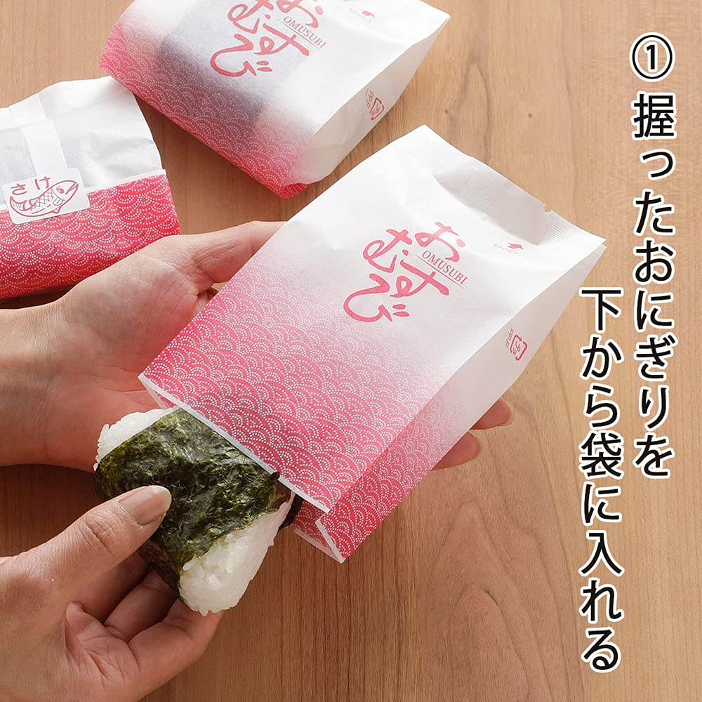 Shimomura Kikaku Onigiri Direct Wrap Onigiri Japanese Wave 50 Sheets in Microwave Easy to Absorbs with Lines and for Onigiri Sheet 31734 Film, Pack,