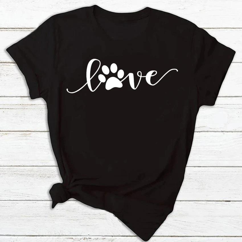 Women Unisex T Shirt Fashion Dog Heartbeat Print T-shirt Funny 90s Print T Tee Womens Tshirt for Female Red Shirt Clothes Tops