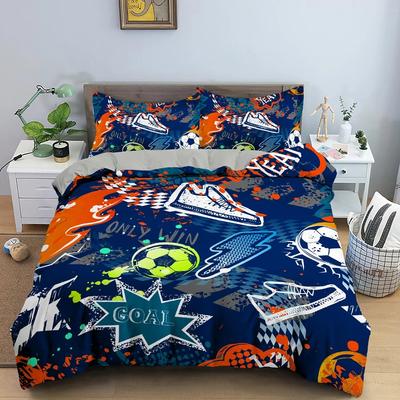 Colored Football Soccer Bedding Set Boys Girls Twin Queen Size Duvet Cover Pillowcase Bed Kids Adult Fashion Home Textileextile