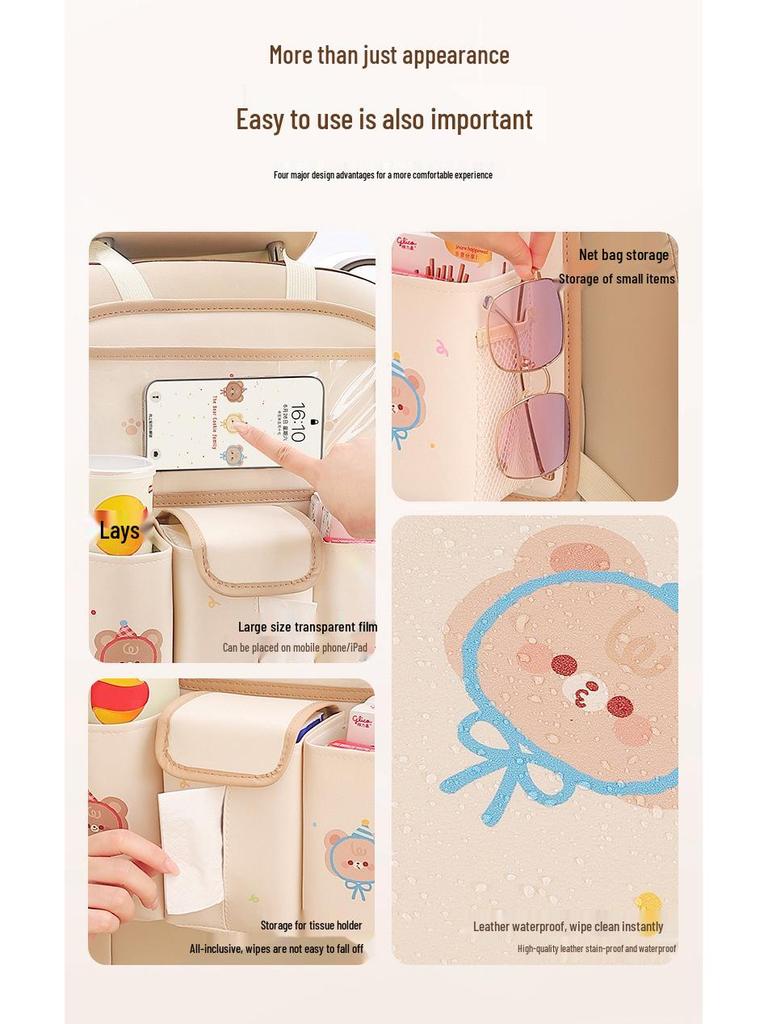 Multifunctional Car Seat Back Hanging Trash and Storage Bag