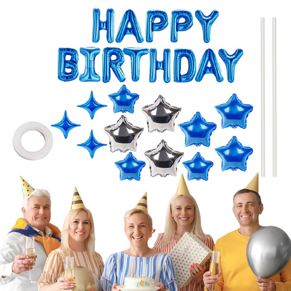 

С Днем Рождения Шары Звезды Фольгированные Буквы С Днем Рождения Шарик Фольгированные Буквы Принадлежности для Вечеринки Надувной Домашний Декор Для Детей Мужчин 10inch синий