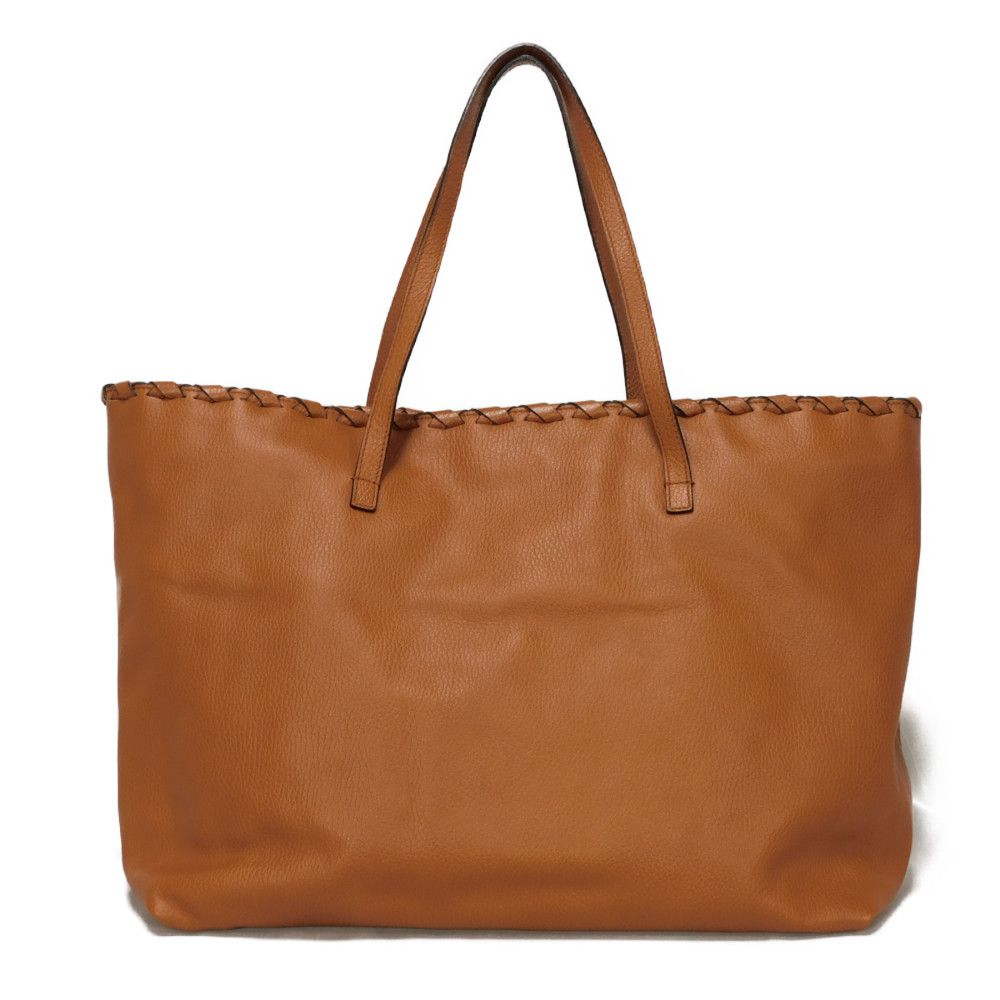 Used 9539 Bamboo Tassel Large Tote 354666 7924 Calfskin Woven Shoulder Bag Charm Brown Unisex from Japan AUTHENTIC