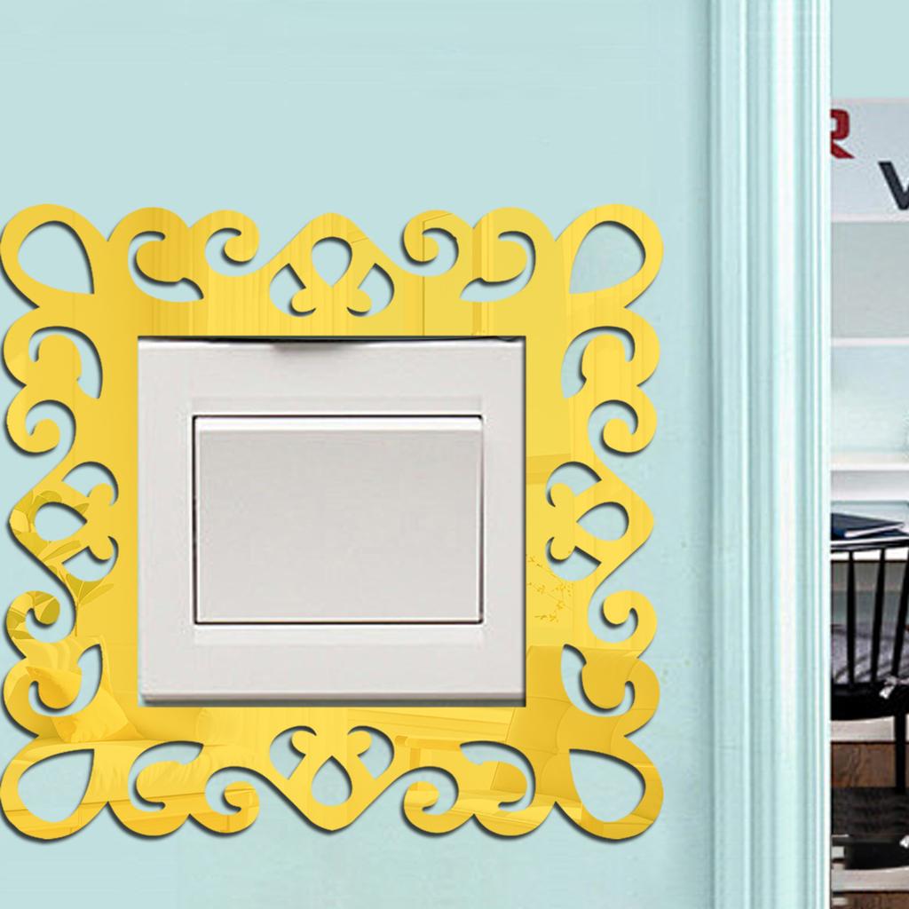 4pcs Self-Adhesive Panels Wall Sticker Acrylic Light Switch Cover Mirror Face Stickers On The Wall Home Decoration Photo Frame S