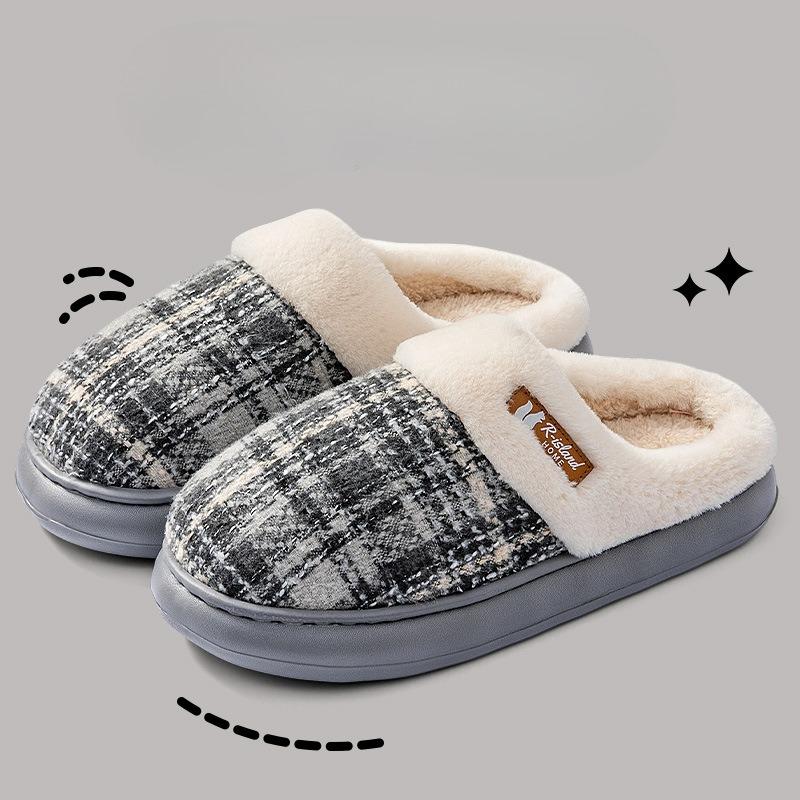 

Новые домашние хлопковые тапочки для дома: Нескользящие, Теплые и Флисовые Тапочки Fits 43-44 серый