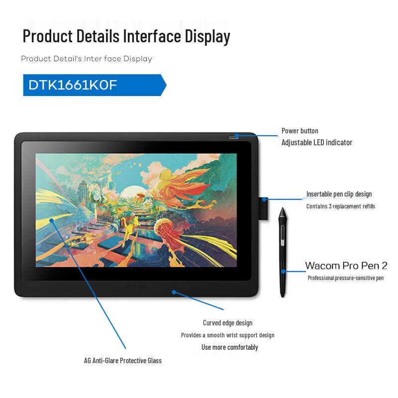 Wacom Cintiq DTK1661 15.6-inch Creative Pen Display