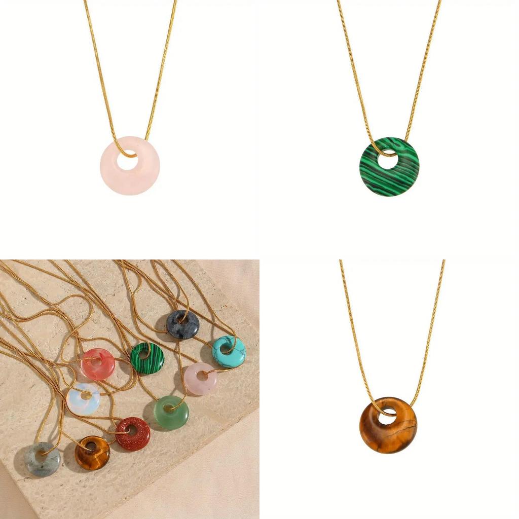 Natural Crystal Pendant Necklace With Round Citrine And Agate For Jewelry Enthusiasts