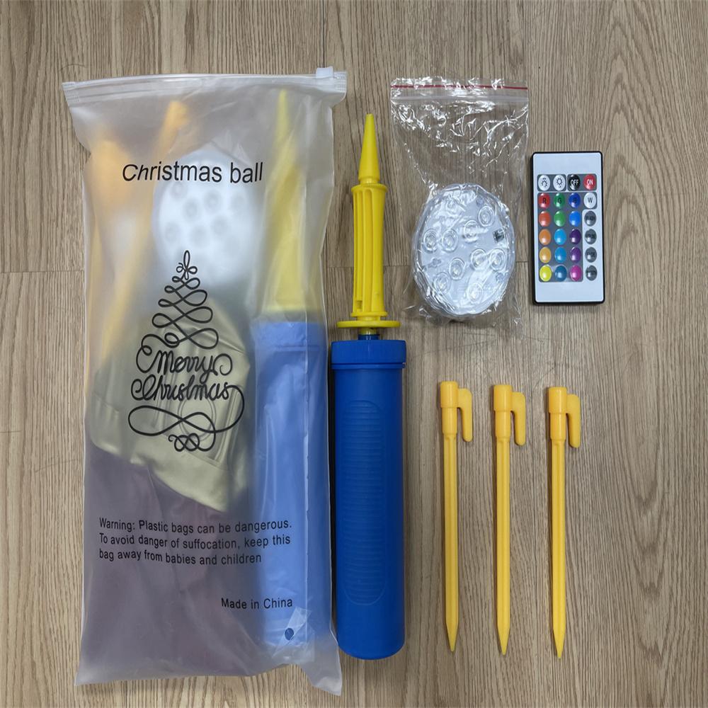 Giant Inflatable Ball Christmas Decoration With Led Light 80*60cm Outdoor Xmas Garden Decoration Inflatable Red Green Toy Ball