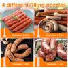 Manual Sausage Stuffer 2.2 LBS Stainless Steel Vertical Sausage Maker Machine with 4 Filling Tubes Meat Stuffing Filler Machine