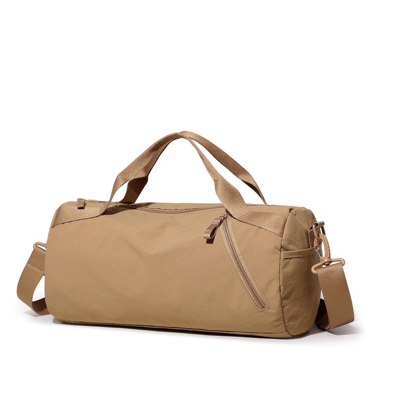 Solid Color Cylinder Travel Bag Portable Sports Fitness Bag Crossbody Bag