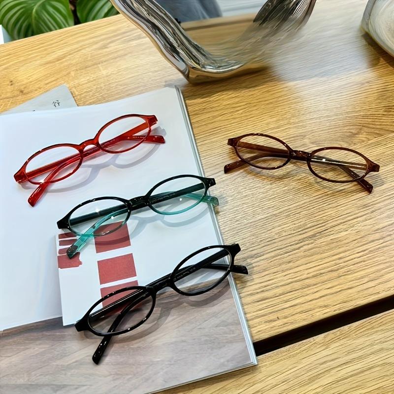 4 Stück Y2K Modische Ovalrahmen Lesebrillen sind sehr gut geeignet für Damen Retro-Stil Langlebige Brillen