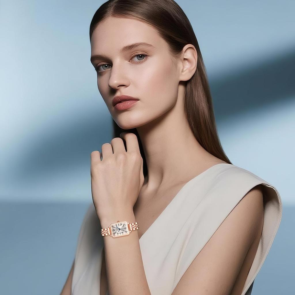 Square Watch Women Simple Fashion Analog Display Waterproof Quartz Casual Business Accessory - Birthday Anniversary Christmas Valentine's Day Gift