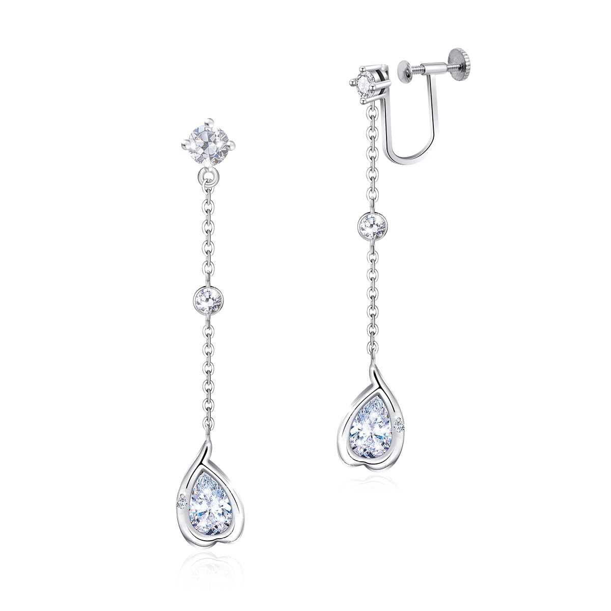 

YUIITU Earrings for High Quality Dangling 925 18K Commuting Women, Popular, Zirconia, Earrings, Silver, Heart, Hypoallergenic, Gold, Plating, Flower,