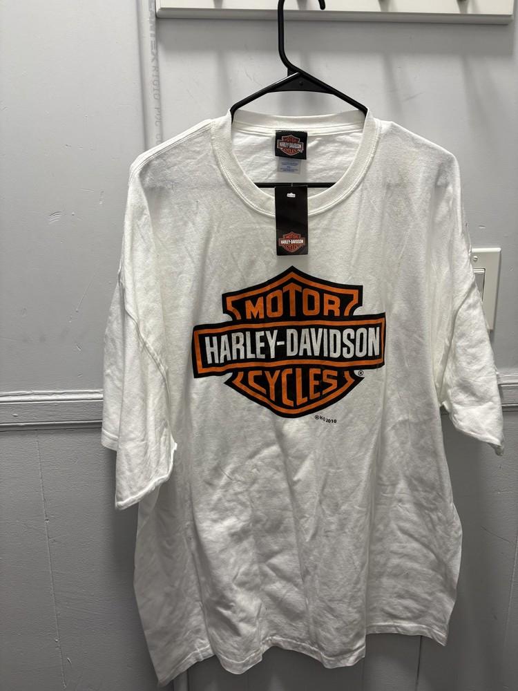 Maglietta Harley-Davidson Uomo 2XL Bianca Logo Bar amp Shield T-shirt Unisex da Motociclista