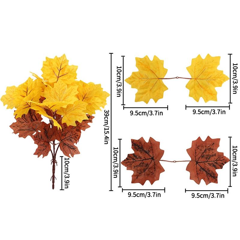 Autumn Leaf Plant Bouquet Artificial Maple Leaf Fake Fallen Leaves Rattan Simulated Maple Leaf Garland Thanksgiving Decoration